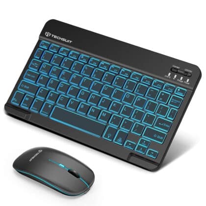 Techsuit AirCombo WKM1 Ασύρματο Πληκτρολόγιο και Ποντίκι, Bluetooth, 1600 DPI, Type-C, Μαύρο