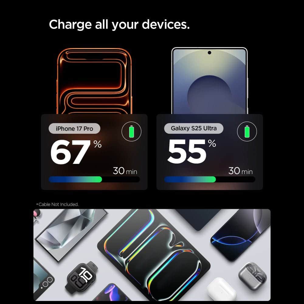 SPIGEN EE301EU ΒΑΣΙΚΟΣ ΦΟΡΤΙΣΤΗΣ ΔΙΚΤΥΟΥ 1 ΘΥΡΑΣ 30W ΦΥΣΙΚΟ ΤΙΤΑΝΙΟ - Image 5