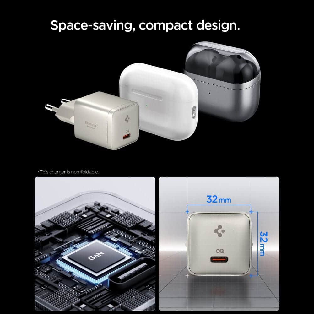 SPIGEN EE301EU ΒΑΣΙΚΟΣ ΦΟΡΤΙΣΤΗΣ ΔΙΚΤΥΟΥ 1 ΘΥΡΑΣ 30W ΦΥΣΙΚΟ ΤΙΤΑΝΙΟ - Image 4