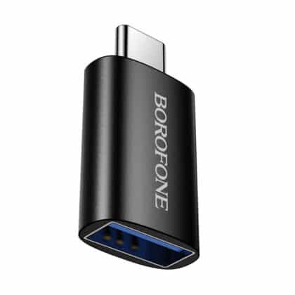 Borofone BV26C Προσαρμογέας OTG Type-C (M) σε USB 3.0 (M), Λειτουργίες Φόρτισης και Μεταφοράς Δεδομένων, 5Gbps, 2A - Μαύρο