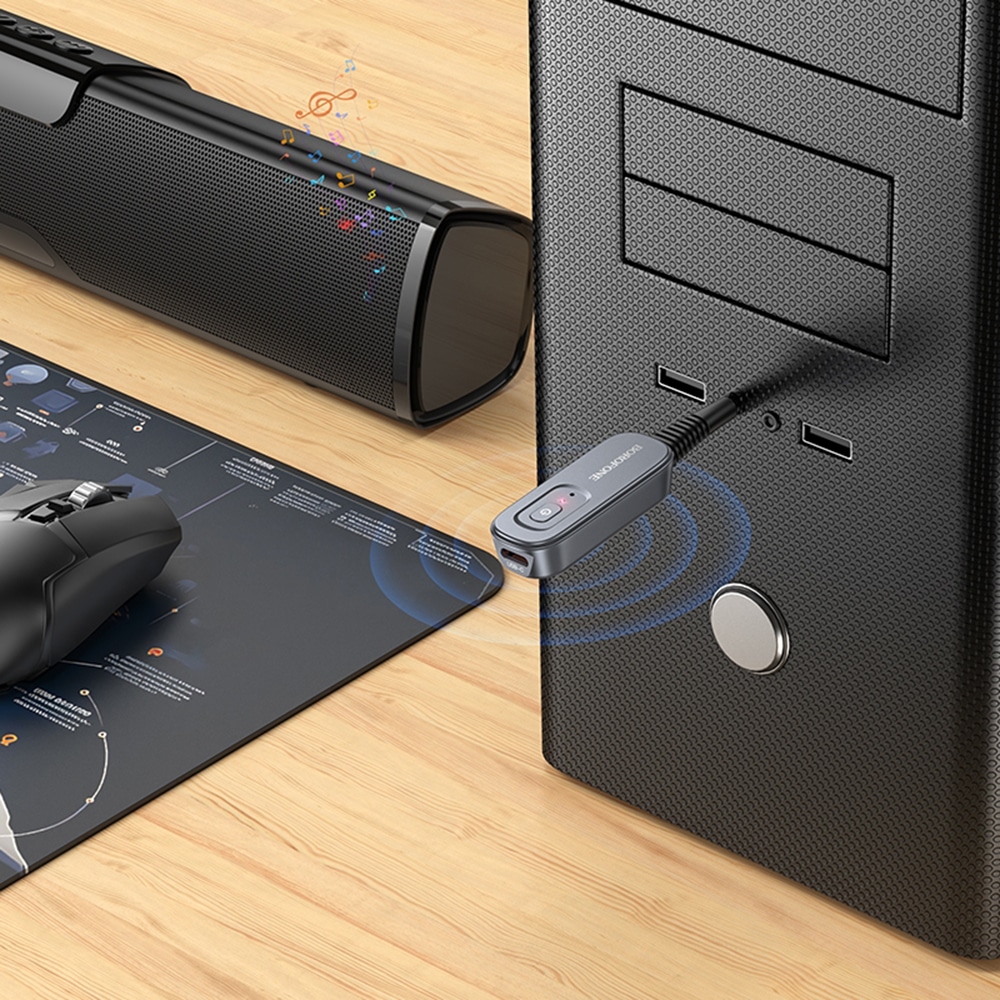 Borofone BC51 Δέκτης και Πομπός Ήχου Bluetooth AUX, Μεταλλικό Γκρι - Image 5