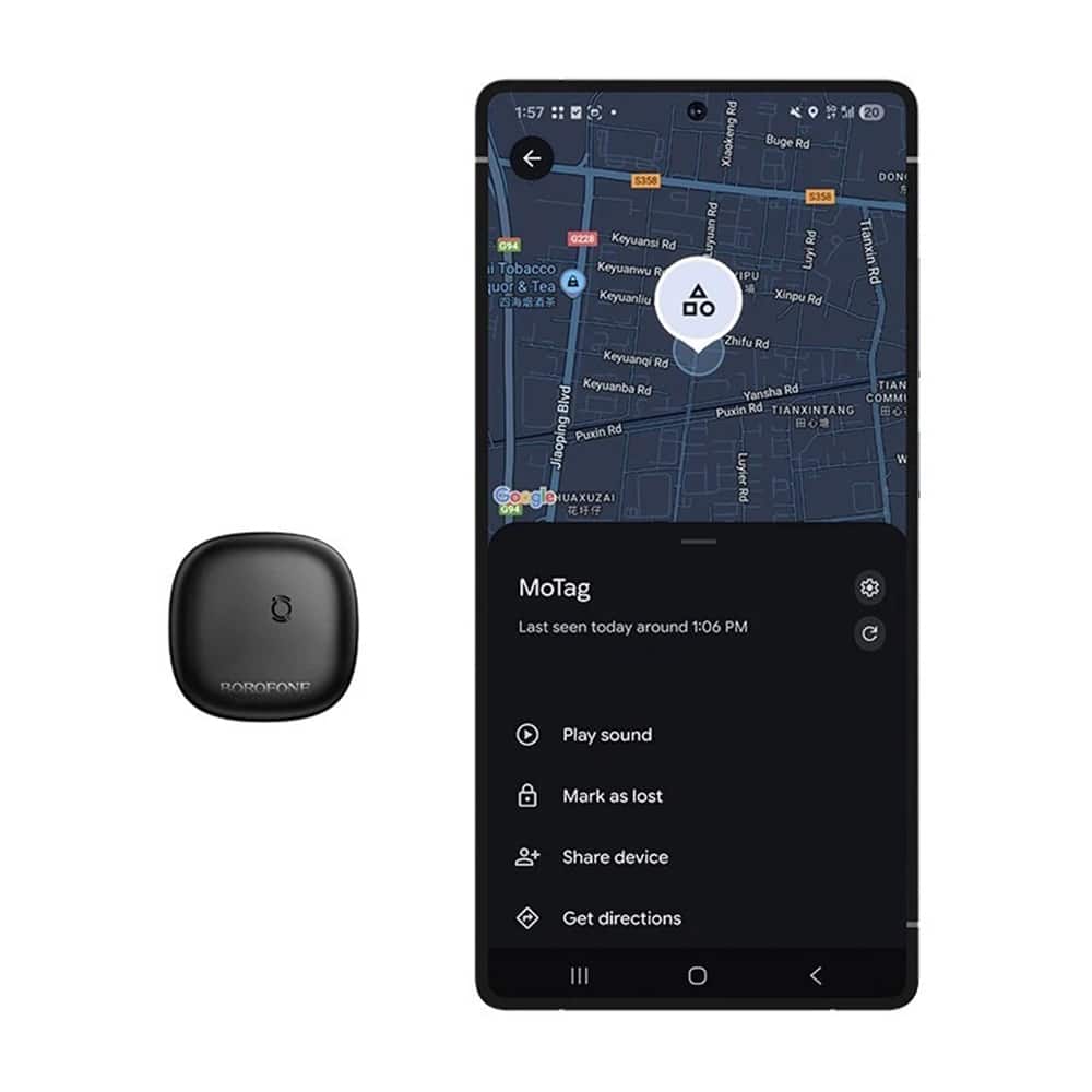 Borofone BC105 Έξυπνος Ιχνηλάτης, Συμβατός με Google Find Hub, Anti-Lost, Αντικαταστάσιμη Μπαταρία, Μαύρος - Image 4