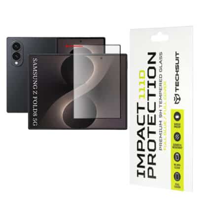 Techsuit - 111D Πλήρης Κάλυψη / Πλήρες Γυαλί με Κόλλα - Samsung Galaxy Z Fold8 - Μαύρο