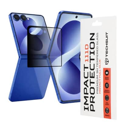 Techsuit - 111D Κόλλα Απορρήτου Πλήρους Ασφαλείας - Samsung Galaxy Z Flip8 - Μαύρο