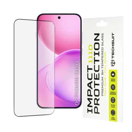 Techsuit 111D Πλήρης Κάλυψη Γυαλί με Κόλλα, Oppo Reno16 / Reno16 Pro, Μαύρο