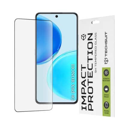 Techsuit 111D Πλήρης Κάλυψη Γυαλί με Κόλλα, Honor X8d, Μαύρο