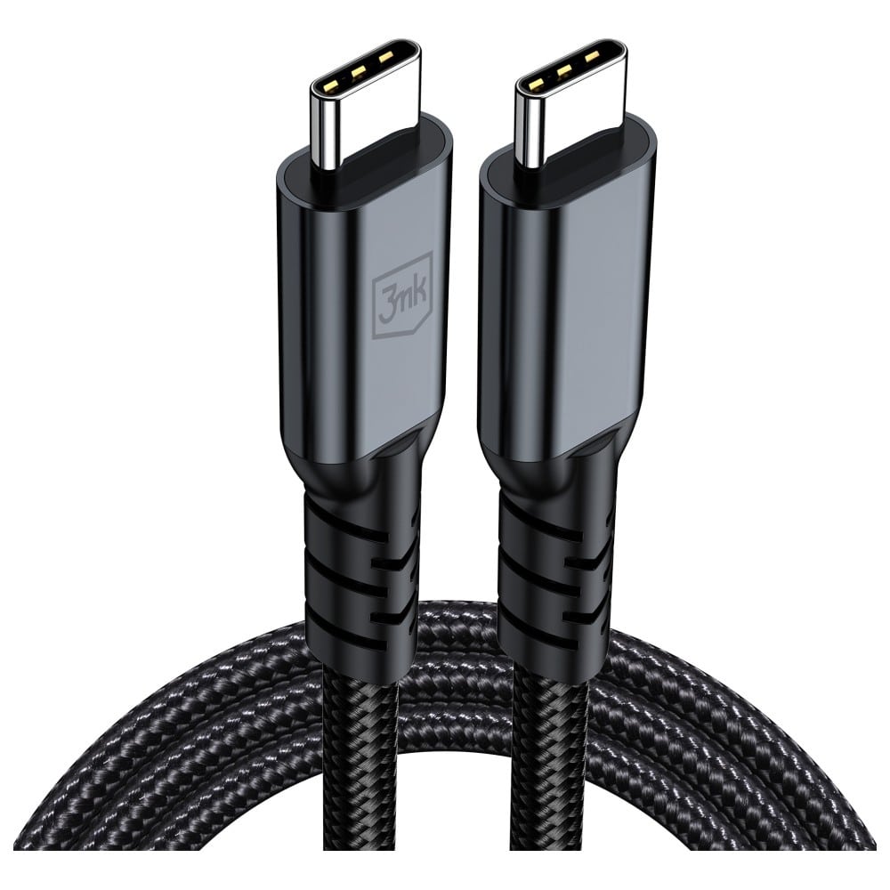 Καλώδιο 3MK Hyper Cable N-SERIES USB-C Thunderbolt 4 1m 48V/5A 40Gb/s 240W 8K60Hz μαύρο - Image 2