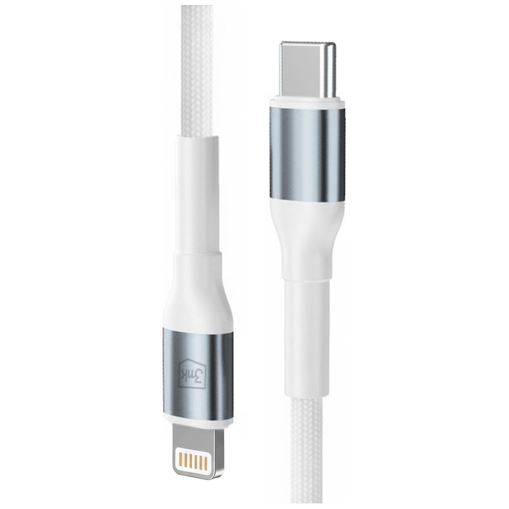 Καλώδιο 3MK Hyper Cable N-SERIES USB-C σε Lightning 3m PD 3.0 9V/3A 27W λευκό - Image 2