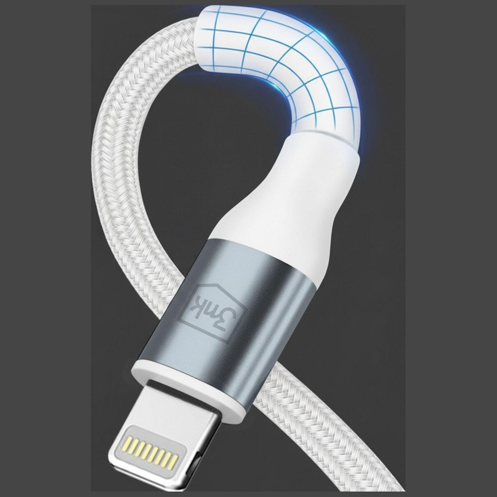 Καλώδιο 3MK Hyper Cable N-SERIES USB-C σε Lightning 3m PD 3.0 9V/3A 27W λευκό - Image 4