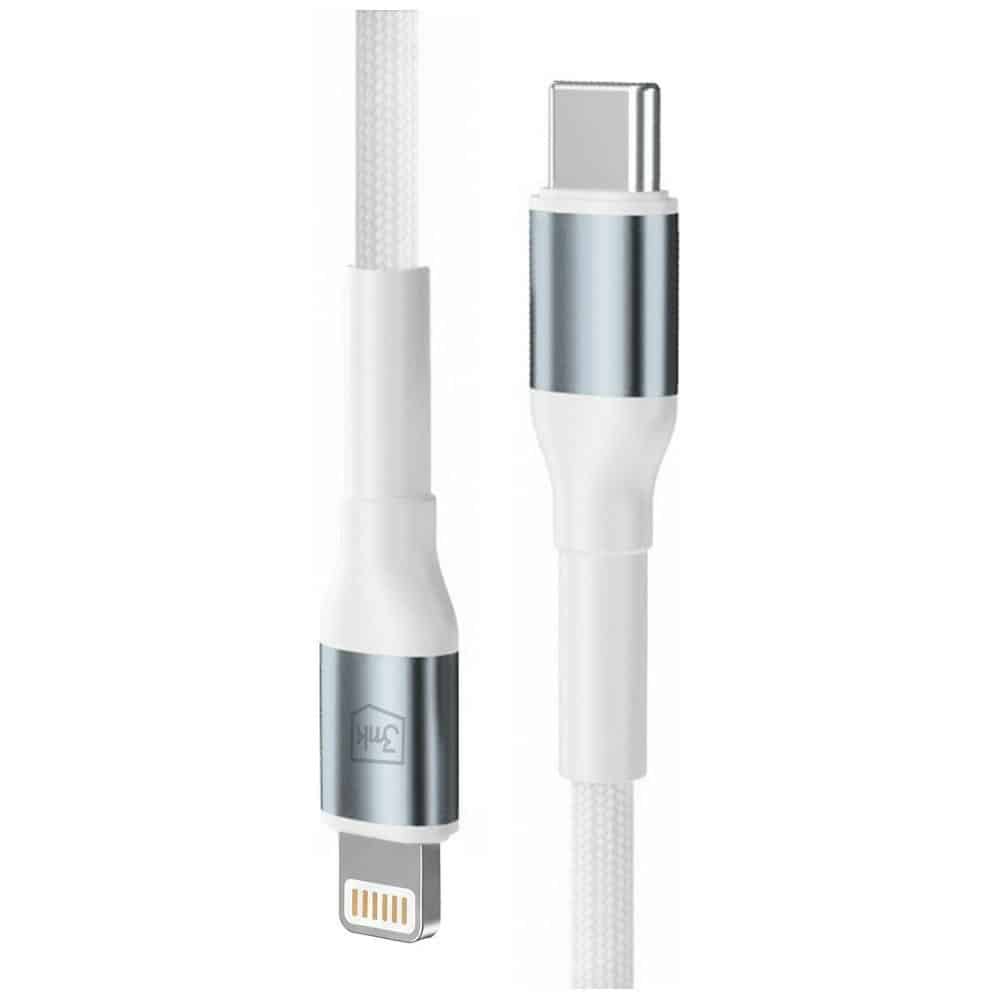 Καλώδιο 3MK Hyper Cable N-SERIES USB-C σε Lightning 50cm PD 3.0 9V/3A 27W λευκό - Image 2