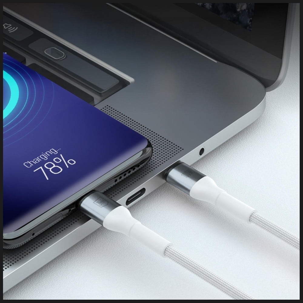 Καλώδιο 3MK Hyper Cable N-SERIES USB-C σε USB-C 2m PD 3.0 QC 3.0 20V/5A 100W Λευκό - Image 2