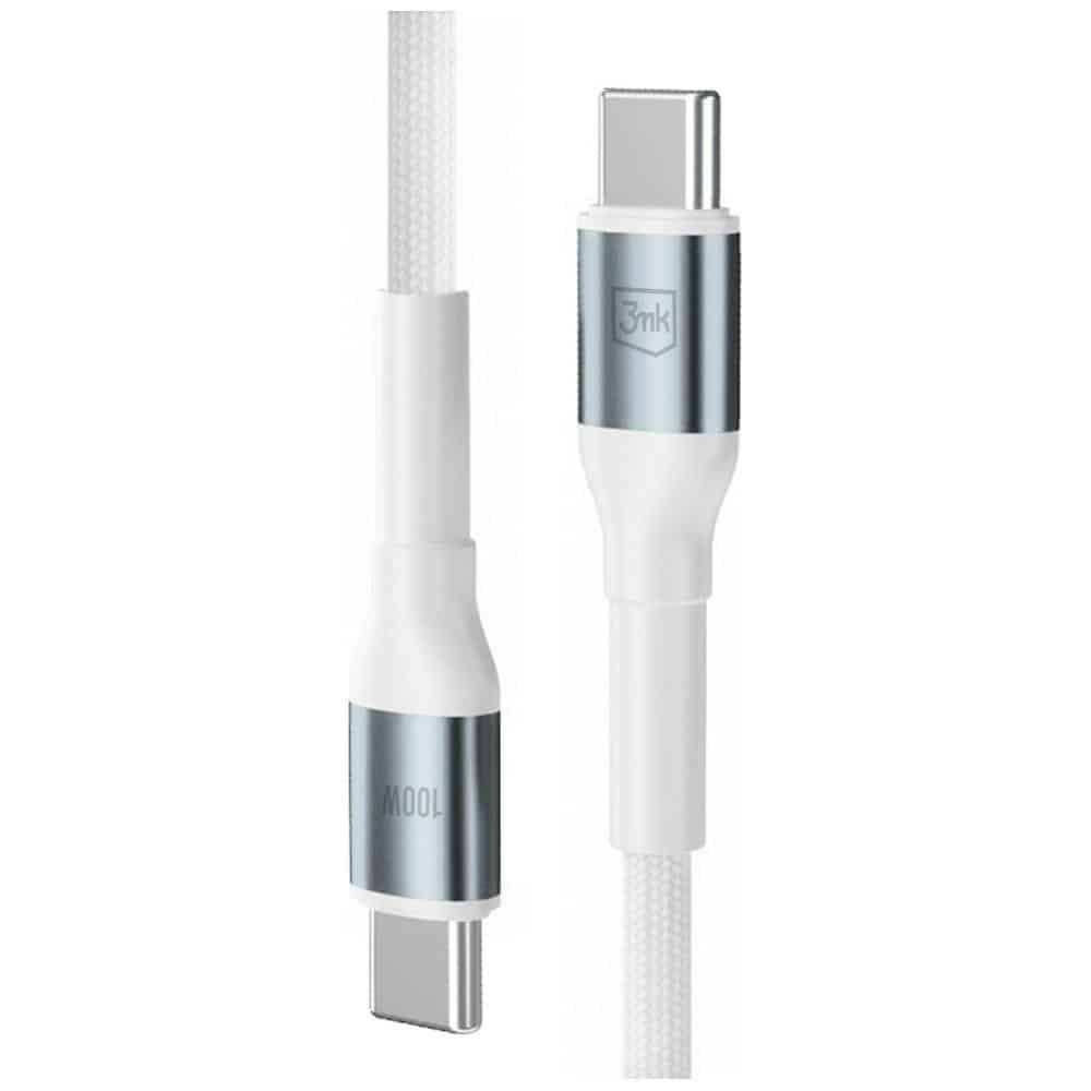 Καλώδιο 3MK Hyper Cable N-SERIES USB-C σε USB-C 2m PD 3.0 QC 3.0 20V/5A 100W Λευκό - Image 4