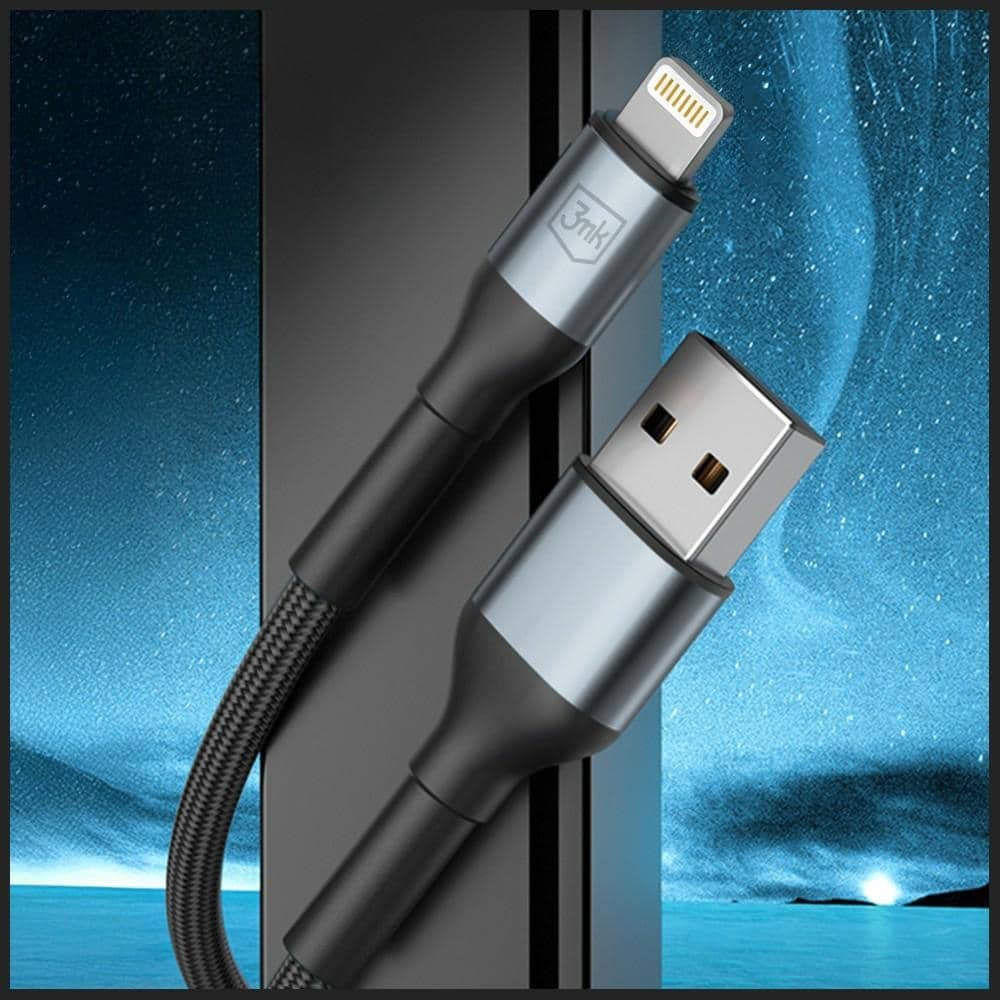 Καλώδιο 3MK Hyper Cable N-SERIES USB-A σε Lightning 2m QC 3.0 5V/2.4A 12W Μαύρο - Image 4