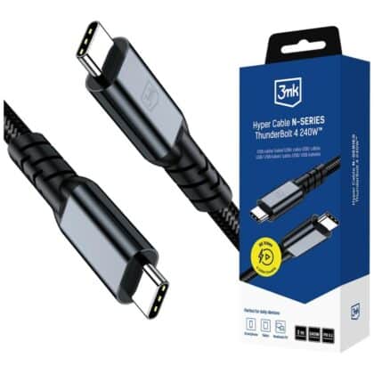 Καλώδιο 3MK Hyper N-SERIES USB-C σε USB-C Thunderbolt 4 Καλώδιο 2m 48V/5A 240W Μαύρο