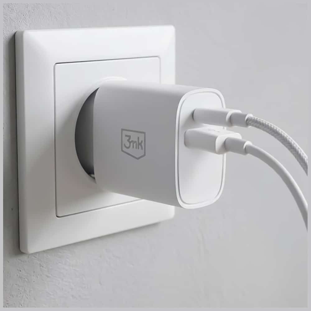 Φορτιστής τοίχου 3MK FlowPower USB-A + USB-C 25W PD QC4+ Λευκό - Image 6