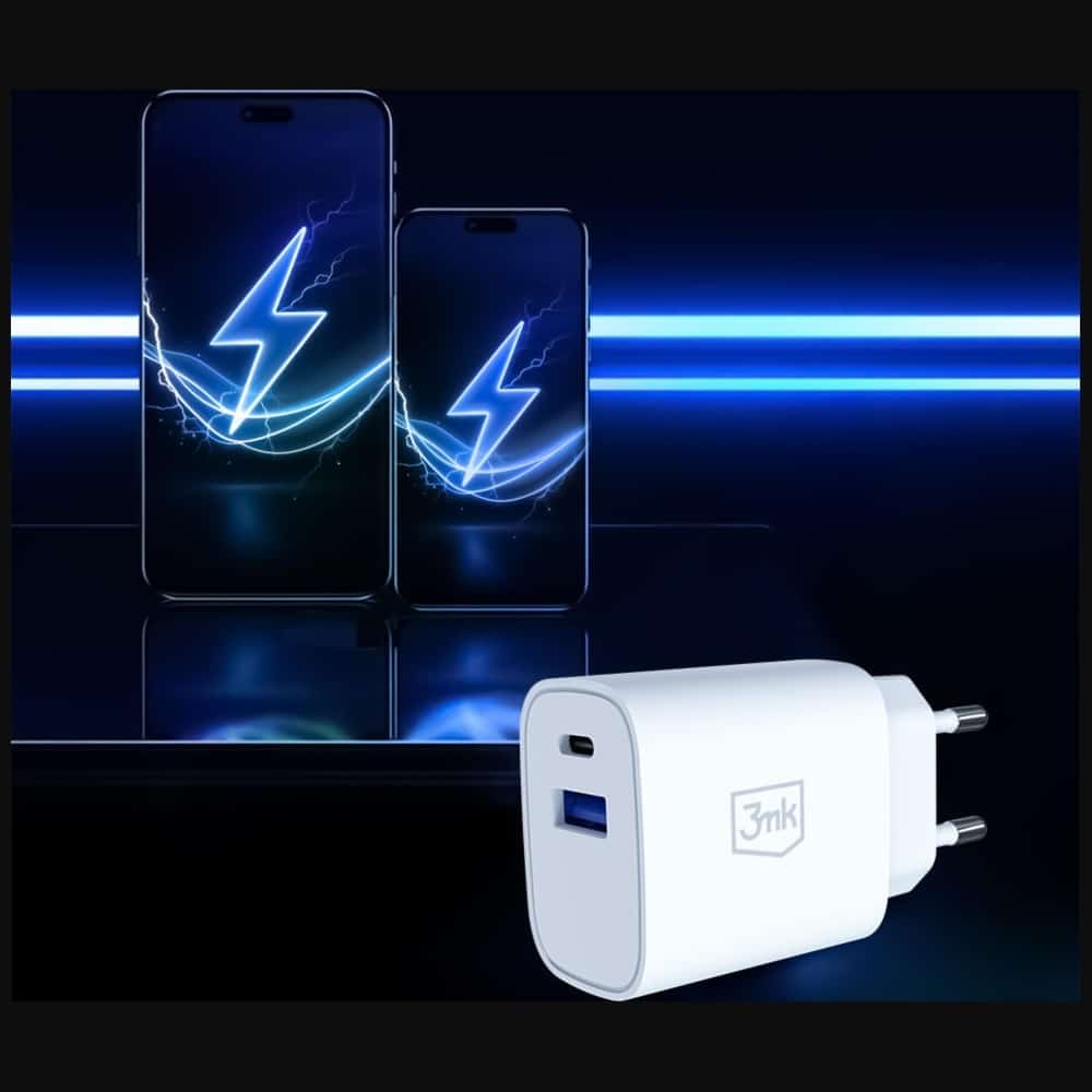 Φορτιστής τοίχου 3MK FlowPower USB-A + USB-C 25W PD QC4+ Λευκό - Image 8