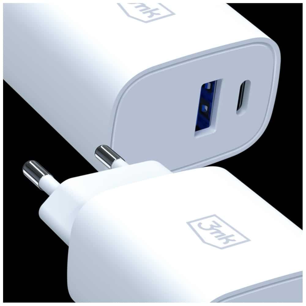 Φορτιστής τοίχου 3MK FlowPower USB-A + USB-C 25W PD QC4+ Λευκό - Image 4