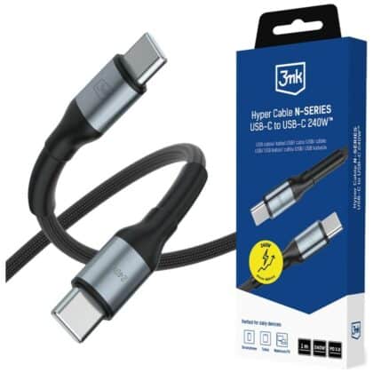 Καλώδιο 3MK Hyper N-SERIES Καλώδιο USB-C σε USB-C 1 μ. 48V/5A 240W Μαύρο