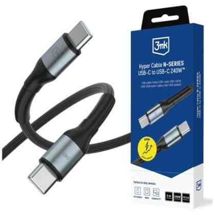 Καλώδιο 3MK Hyper N-SERIES Καλώδιο USB-C σε USB-C 3m 48V/5A 240W Μαύρο