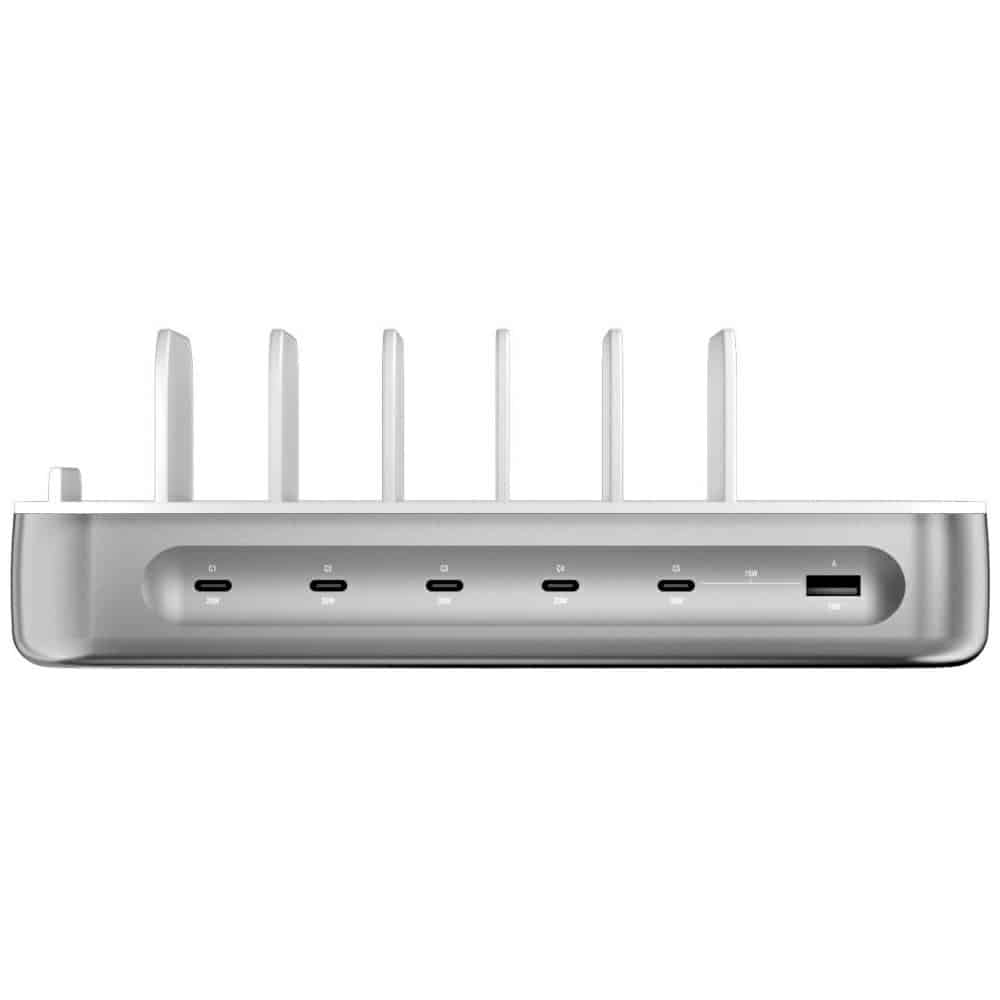Σταθμός φόρτισης 4smarts Team 100W 5xUSB-C με σετ 6 καλωδίων ασημί - Image 3