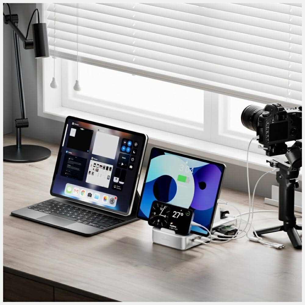 Σταθμός φόρτισης 4smarts Team 100W 5xUSB-C με σετ 6 καλωδίων ασημί - Image 7