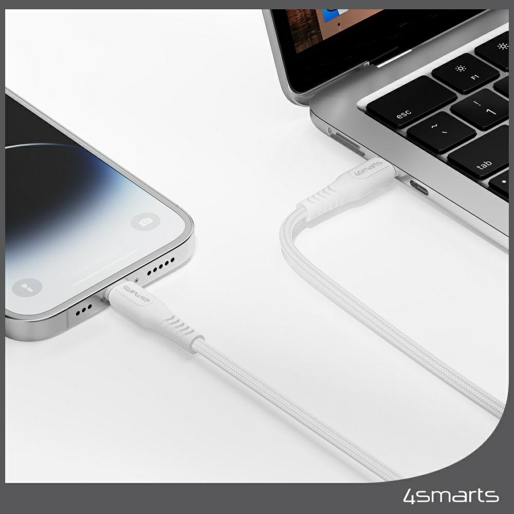 Καλώδιο 4smarts Lightning σε USB-C 30W 1,5m λευκό - Image 2