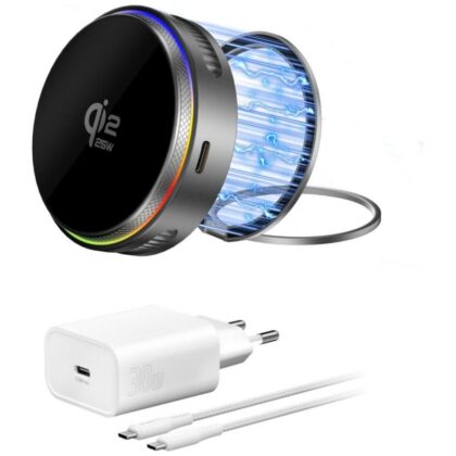 Ασύρματος φορτιστής 4smarts 25W Qi2 25 MagSafe RGB γκρι