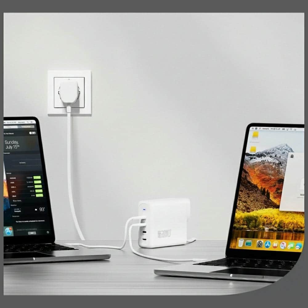 Φορτιστής τοίχου 4smarts GaN Flex Pro Travel 200W 4 USB-C λευκό - Image 4