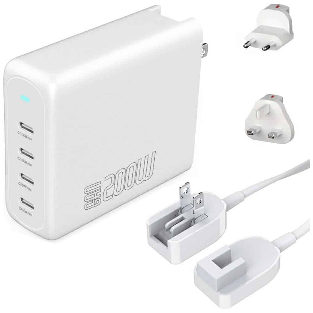 Φορτιστής τοίχου 4smarts GaN Flex Pro Travel 200W 4 USB-C λευκό - Image 3