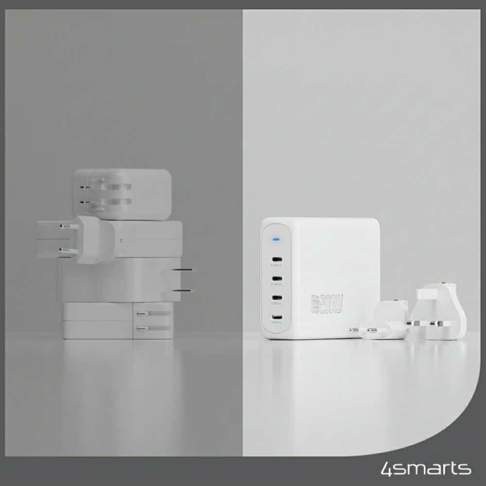 Φορτιστής τοίχου 4smarts GaN Flex Pro Travel 200W 4 USB-C λευκό - Image 5