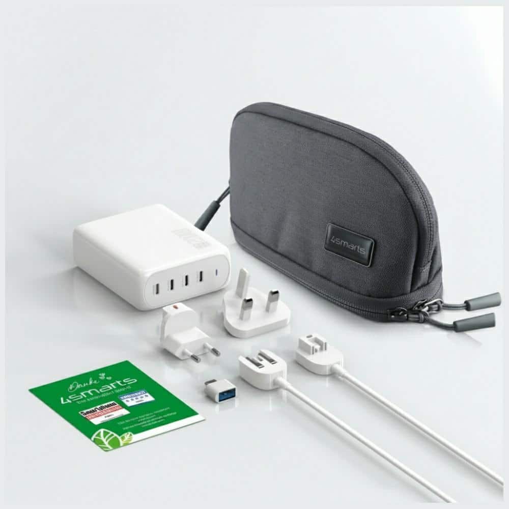 Φορτιστής τοίχου 4smarts GaN Flex Pro Travel 200W 4 USB-C λευκό - Image 9