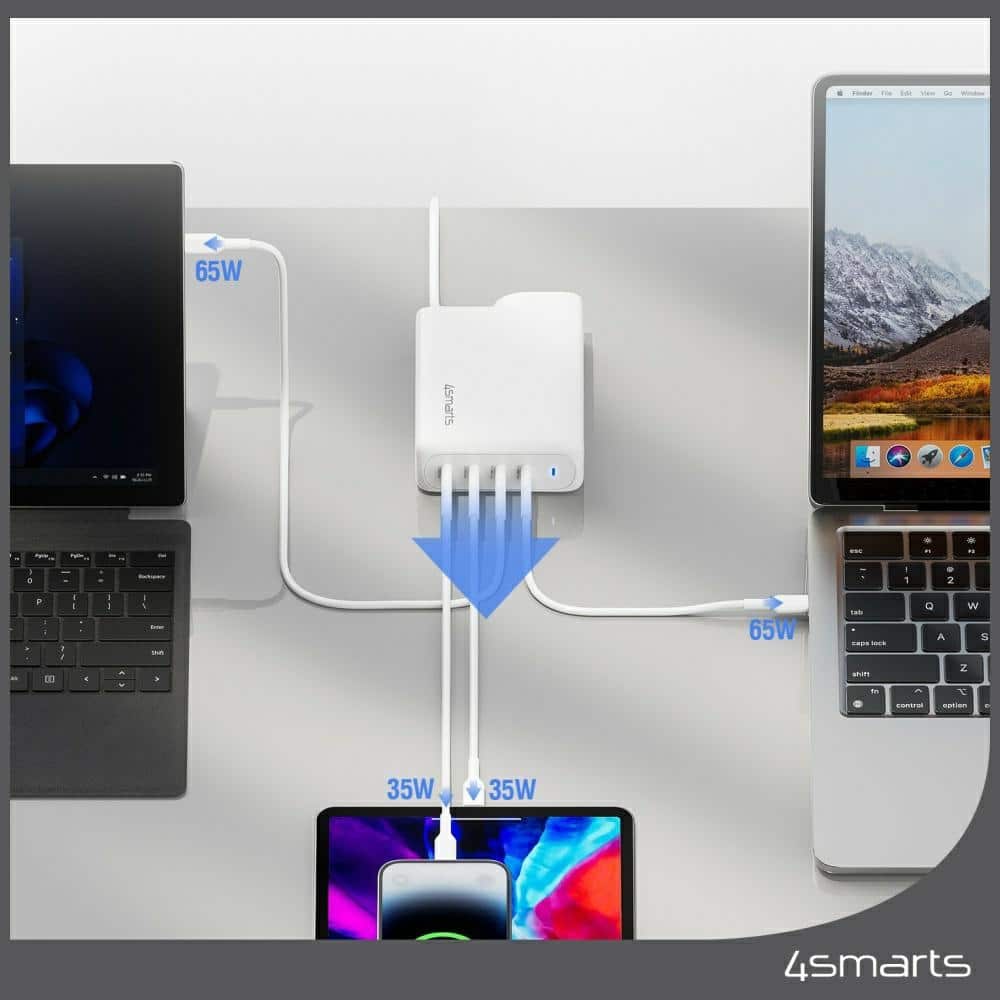 Φορτιστής τοίχου 4smarts GaN Flex Pro Travel 200W 4 USB-C λευκό - Image 6