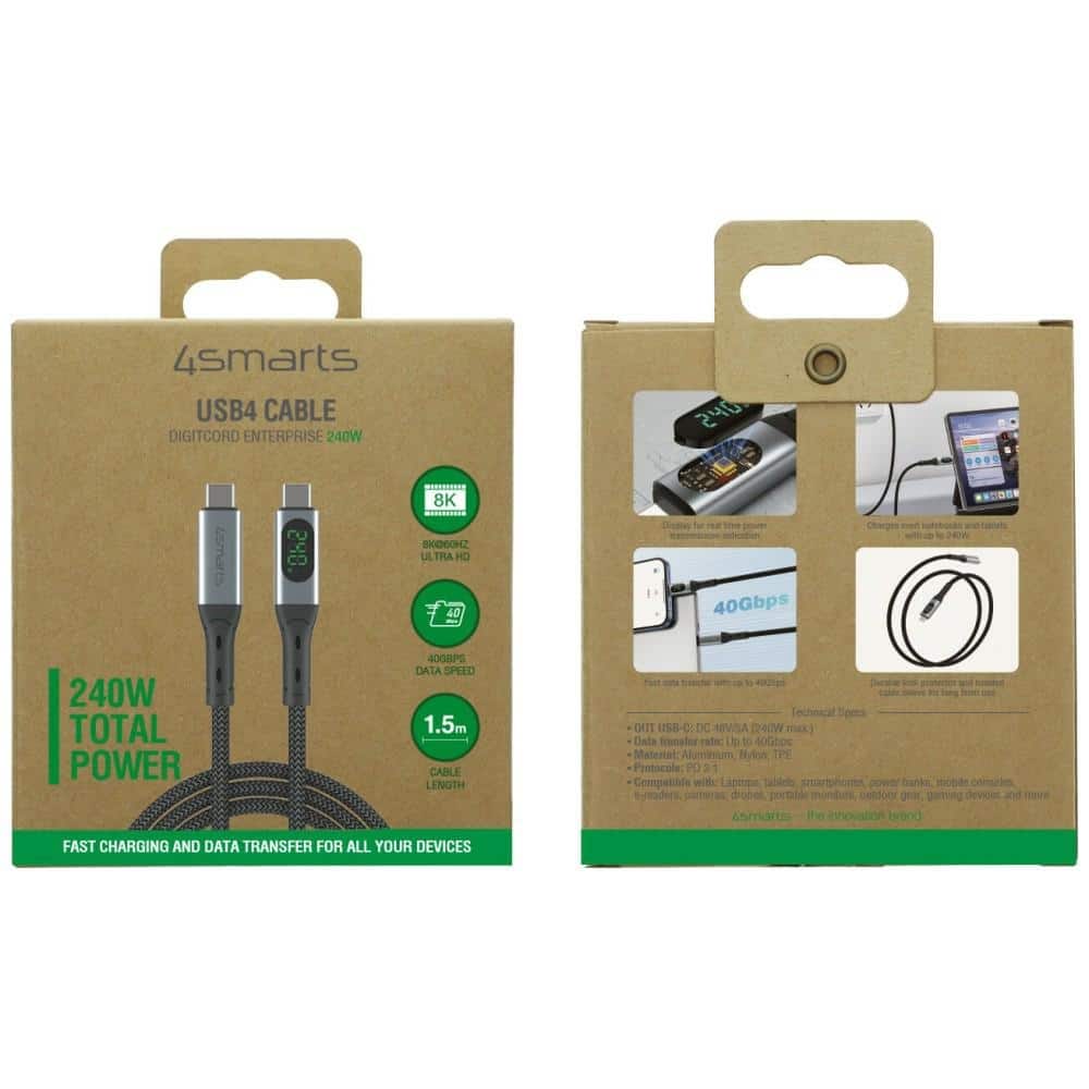 Καλώδιο USB4 4smarts DigitCord 240W 1,5m μαύρο - Image 5