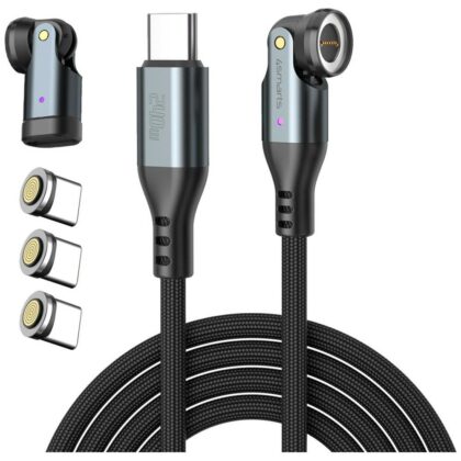 Καλώδιο 4smarts 540° μαγνητικό σετ καλωδίων USB-C GravityCord 240W 1,8m μαύρο