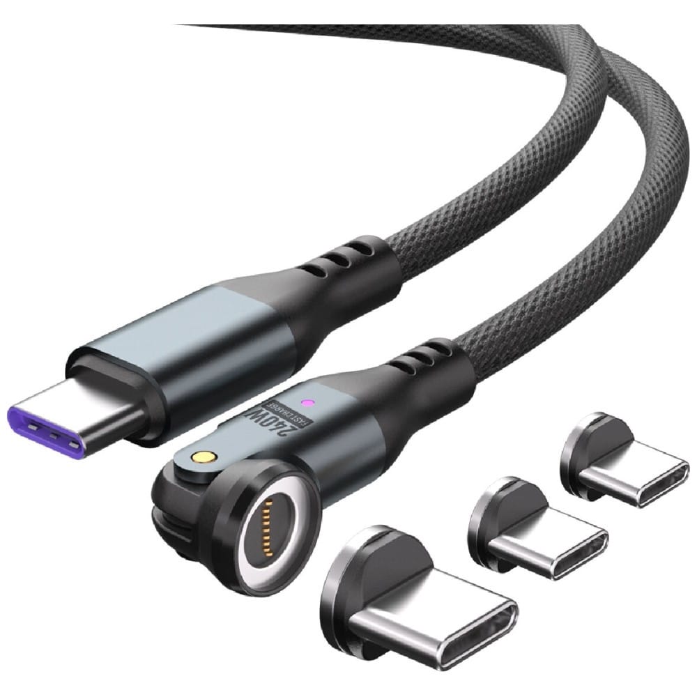 Καλώδιο 4smarts 540° μαγνητικό σετ καλωδίων USB-C GravityCord 240W 1,8m μαύρο - Image 2