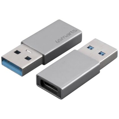 Προσαρμογέας 4smarts Passive USB-A 3.0 σε USB-C 2 τεμ. ασημί