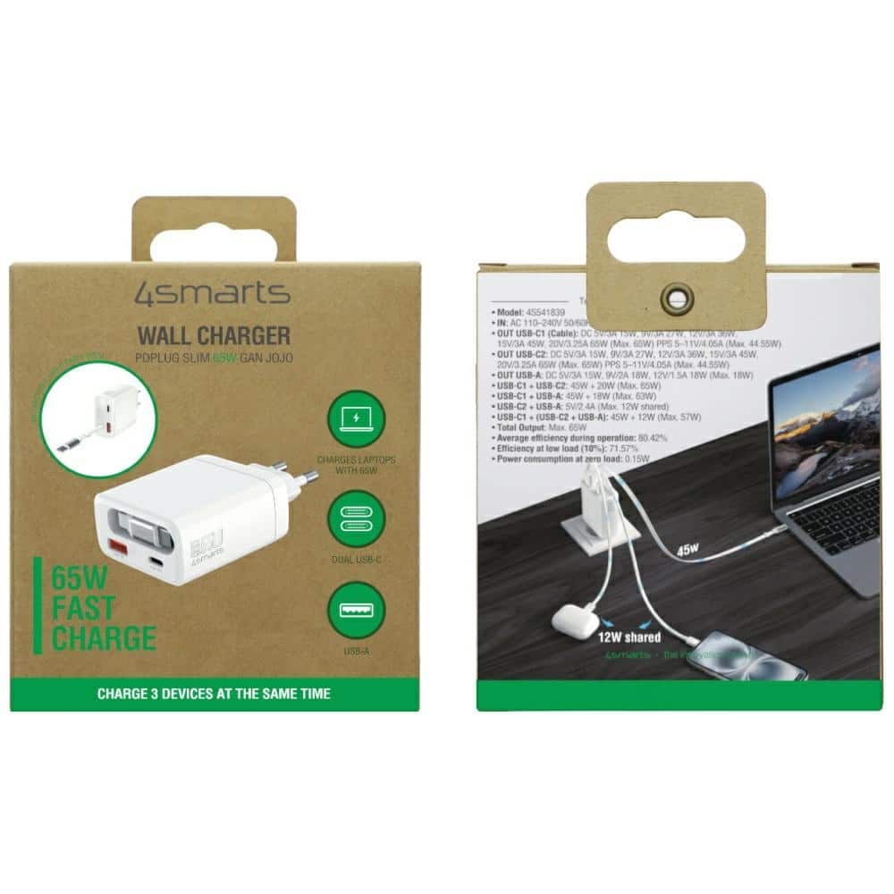 Φορτιστής τοίχου 4smarts PDPlug Slim 65W GaN Jojo λευκός - Image 9