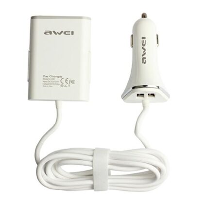 Φορτιστής αυτοκινήτου AWEI C-400 9.6A 4xUSB υψηλής ταχύτητας λευκό