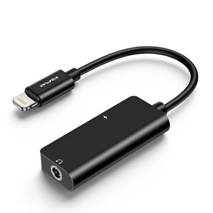 Προσαρμογέας AWEI CL-121 Lightning-Lightning/Jack 3.5 2w1 μαύρος