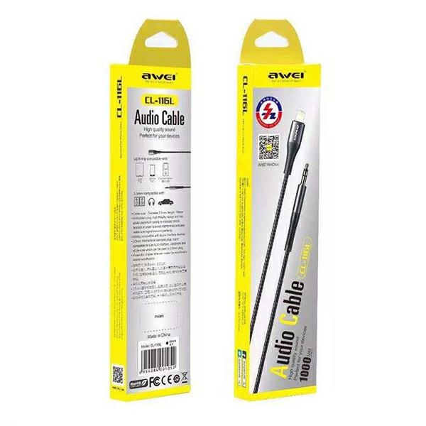Προσαρμογέας AWEI CL-116L Lightning/Jack 3.5 μαύρο/μαύρο - Image 2