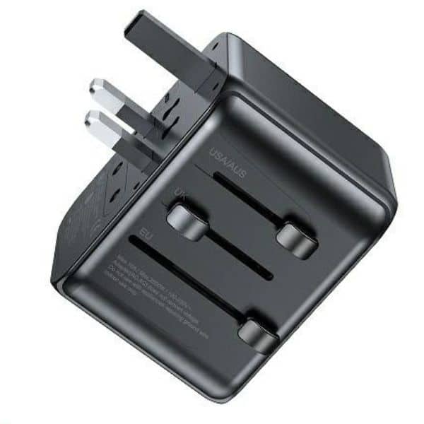 Προσαρμογέας δικτύου AWEI 2xUSB+3xUSB-C C-39 35W4in1 ΗΠΑ/Αυστραλία/ΕΕ/ΗΒ μαύρος φορτιστής Universal Travel GaN - Image 2