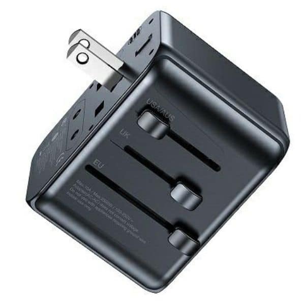 Προσαρμογέας δικτύου AWEI 2xUSB+3xUSB-C C-39 35W4in1 ΗΠΑ/Αυστραλία/ΕΕ/ΗΒ μαύρος φορτιστής Universal Travel GaN - Image 3
