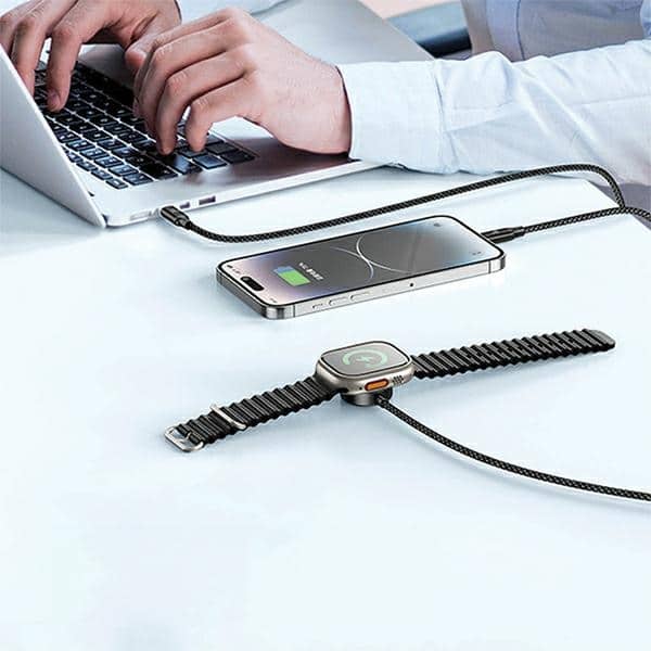 Καλώδιο AWEI W23 3 σε 1 usb-c/lightning/watch100W/10W/2.5W μαύρο - Image 3