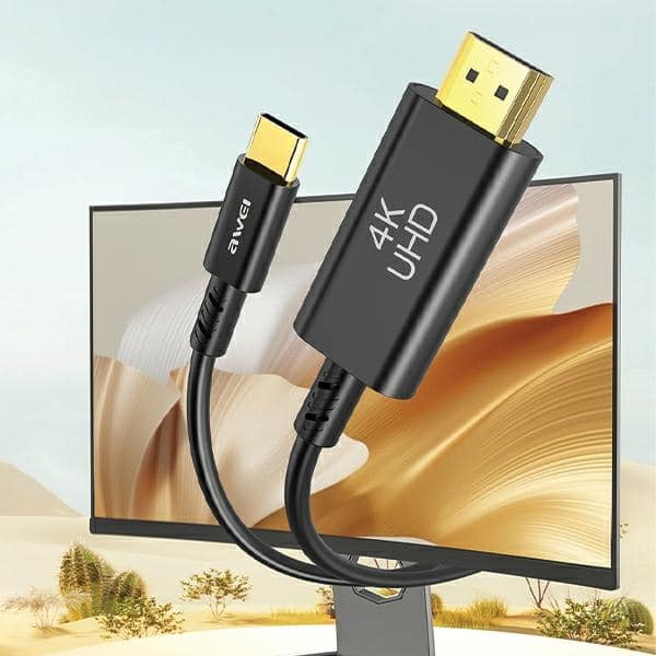 Καλώδιο AWEI CL-212T USB-C σε HDMI4K 30Hz, μαύρο - Image 2