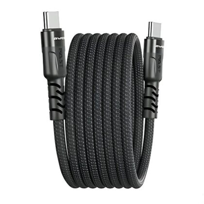 Μαγνητικό καλώδιο AWEI CL-166T USB-C σε USB-C, μαύρο