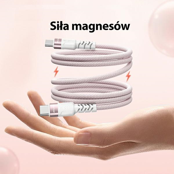 Μαγνητικό καλώδιο AWEI CL-166T USB-C σε USB-C, μαύρο - Image 2