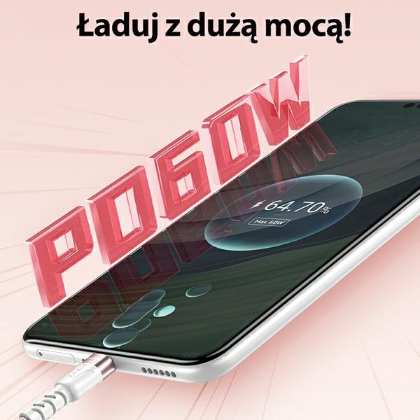Μαγνητικό καλώδιο AWEI CL-166T USB-C σε USB-C, μαύρο - Image 4
