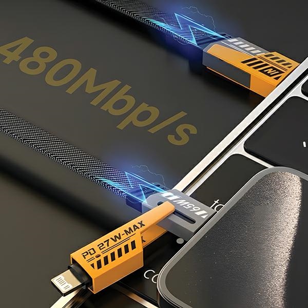 Καλώδιο AWEI CL-226 4 σε 1 usb-c/lightning/USB-A μαύρο/μαύρο 65W/27W - Image 2