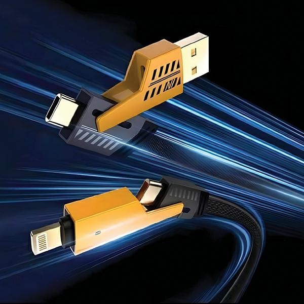 Καλώδιο AWEI CL-226 4 σε 1 usb-c/lightning/USB-A μαύρο/μαύρο 65W/27W - Image 4
