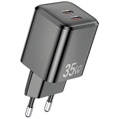 Φορτιστής AWEI PD65-EU 35W2x USB-C μαύρο GaN